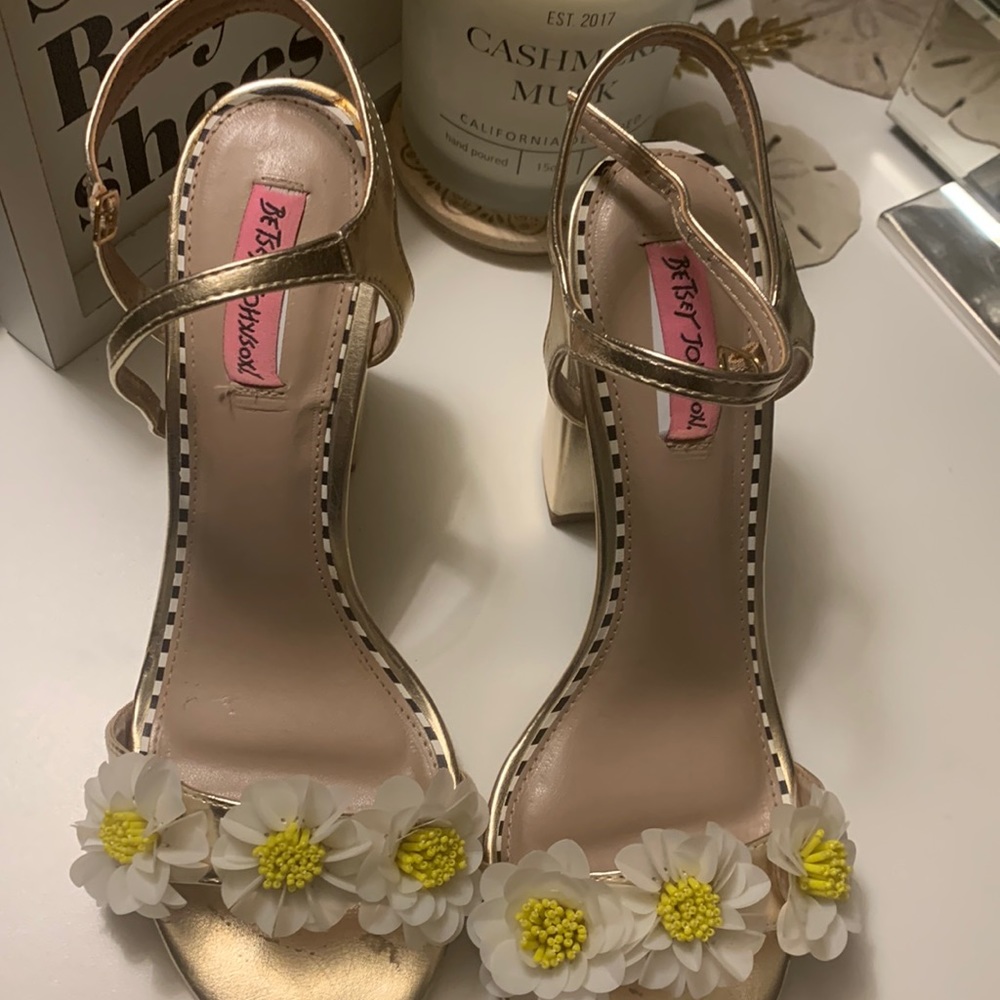 Gold metallic heels